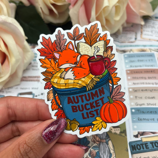 (0141) The Autumn Bucket List - vinyl sticker
