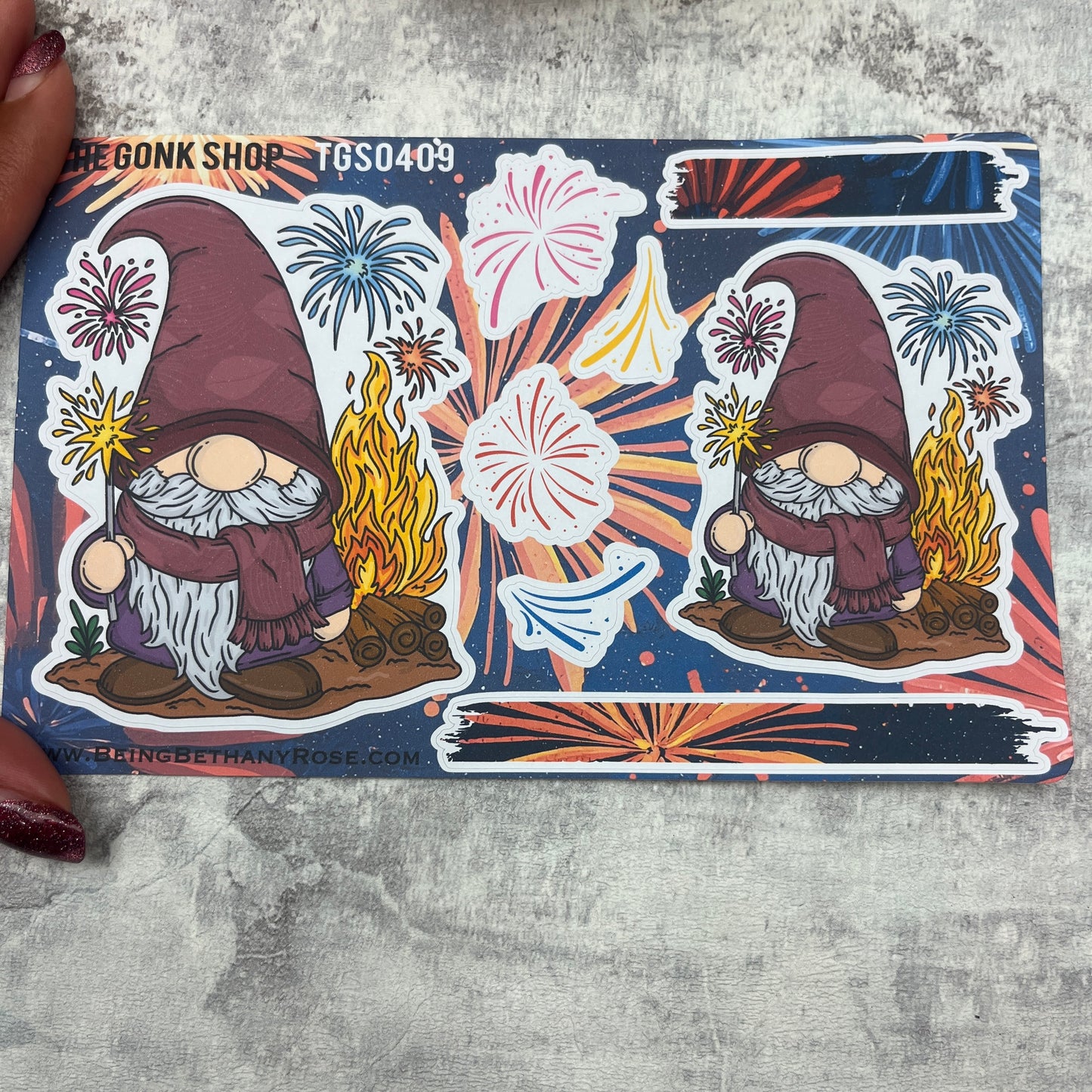 Bonfire Night fireworks Gonk Stickers (TGS0409)