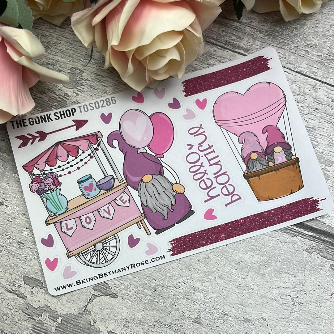 Juliet Valentines Love Cart / Hot Air Balloon Gonk Stickers (TGS0286)