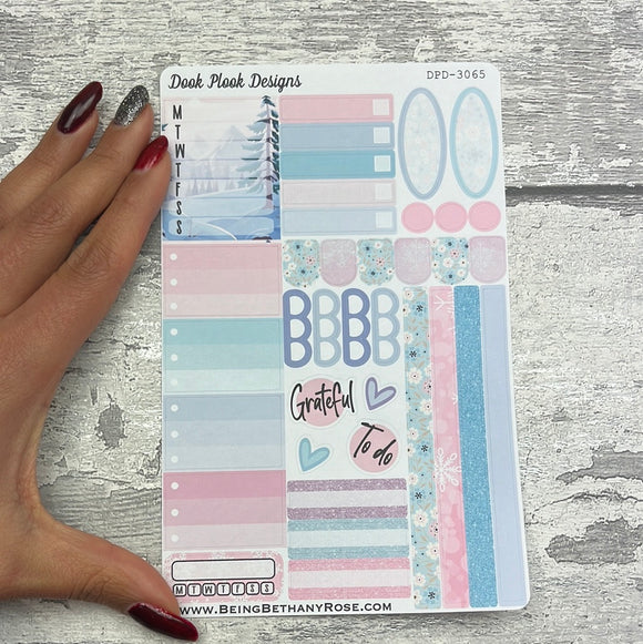 Blair - Pink winter functional planner stickers (DPD3065)