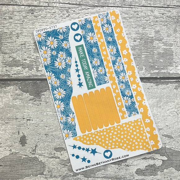 (0737) Passion Planner Daily Wave stickers - Fresh Daisy
