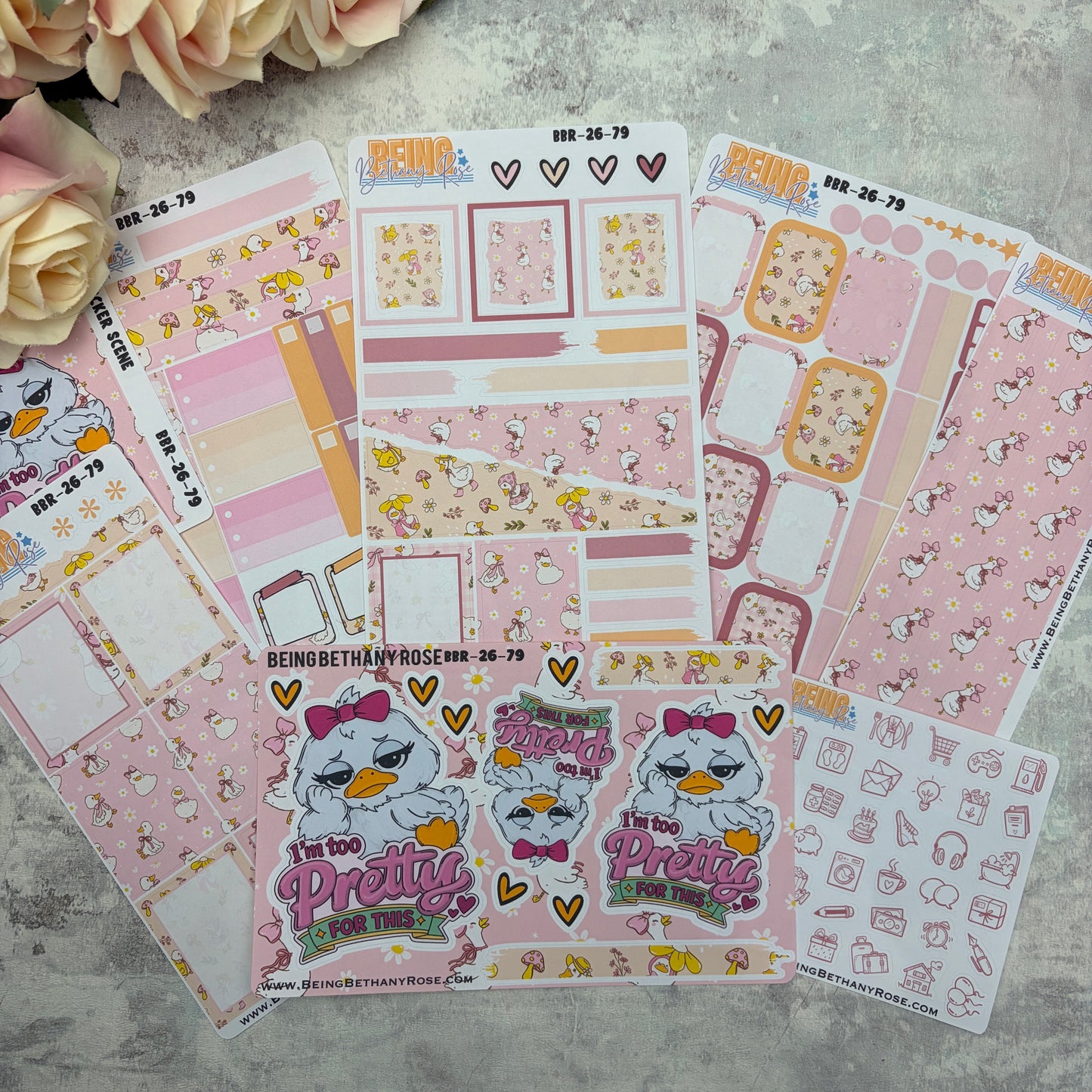 I’m too pretty for this bird sticker kit (KIT2683)