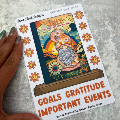 Large Bookshelf - July Cover page ' Bodhi Flower Power' Sticker (DPD34416)
