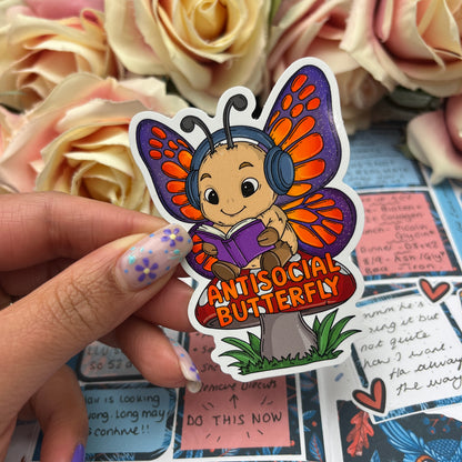 (166) Antisociable butterfly - vinyl sticker