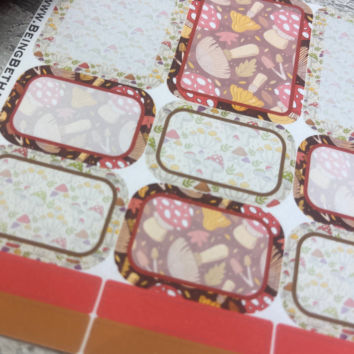 Michone Mushroom boxes planner stickers (DPD3299)