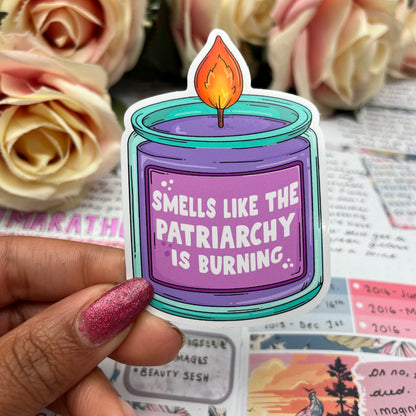 (0145) Smells like the patriarchy is burning - vinyl sticker