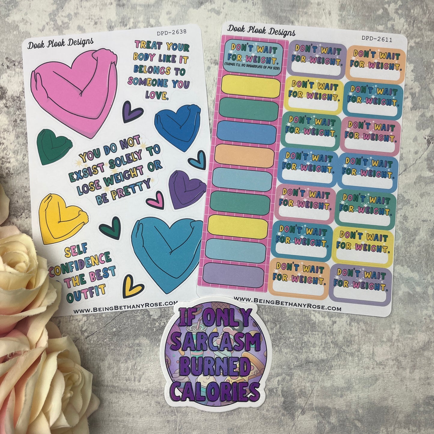 Body Positivity / Weight sticker bundle  (dpd2638)
