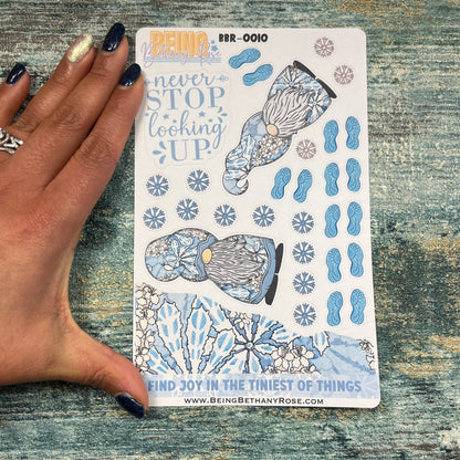 Sadie - Snowflake Gonk journalling planner stickers (BBR-0010)