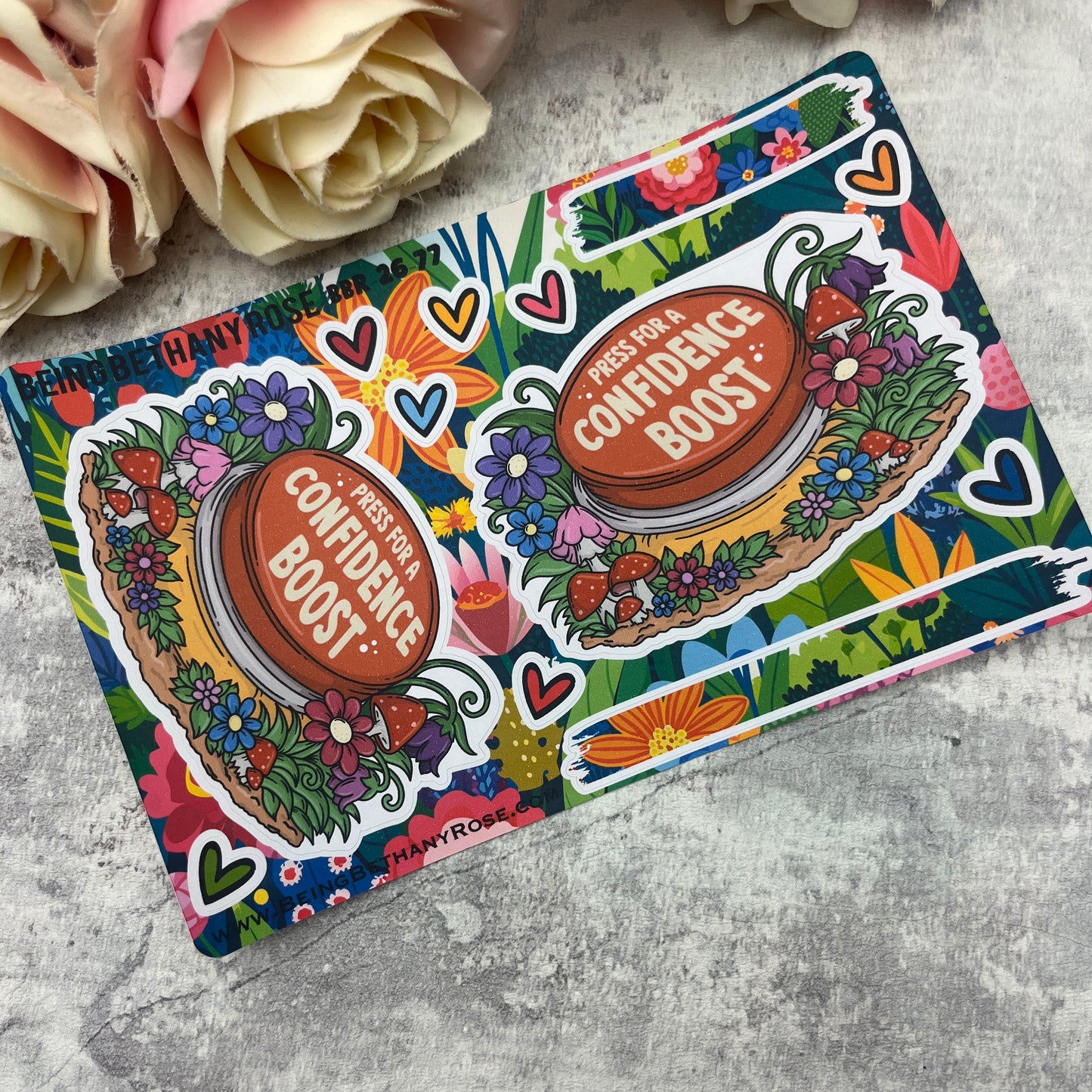 Press for a confidence boost sticker kit (KIT26077)