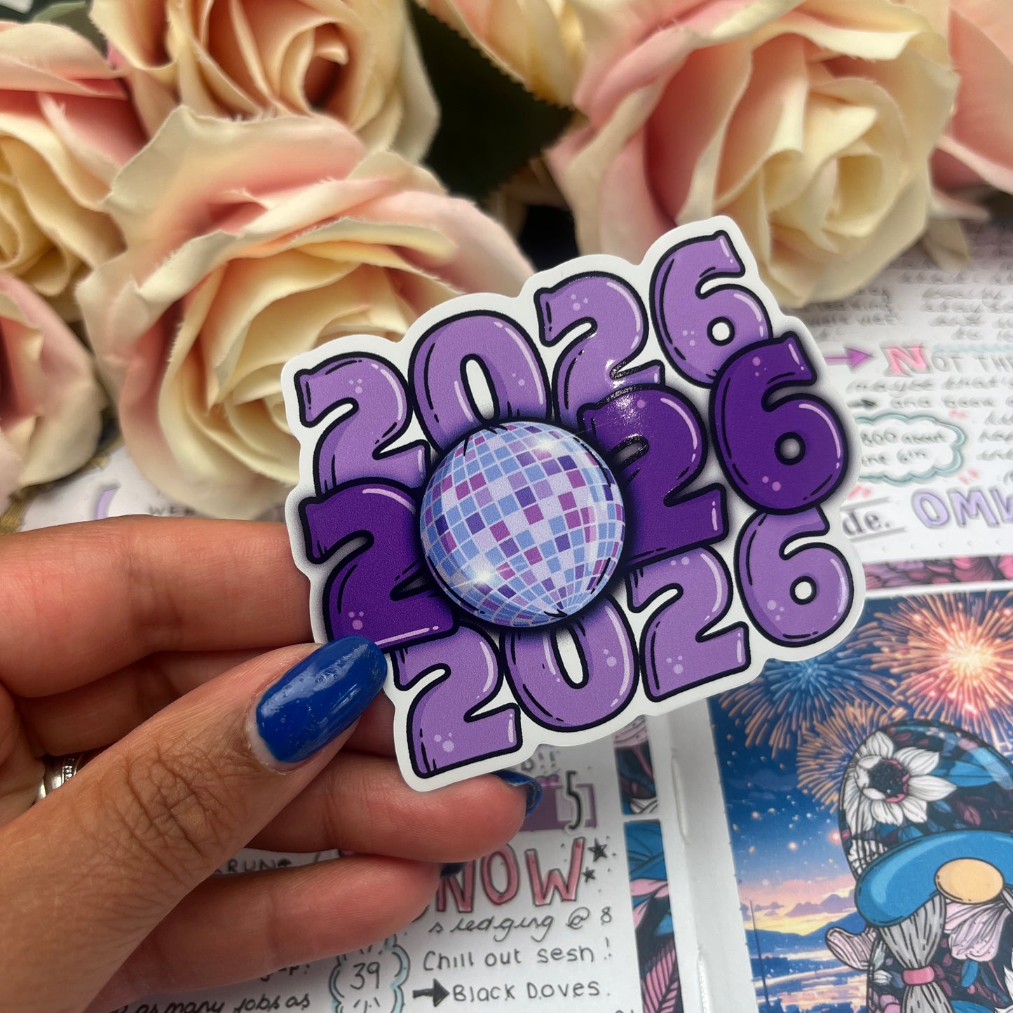 (0134) 2026 - New Year - PURPLE - vinyl sticker