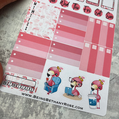 Frankie Flamingo functional planner stickers (BBR-0080)