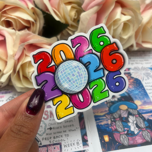 (0134) 2026 - New Year -RAINBOW - vinyl sticker