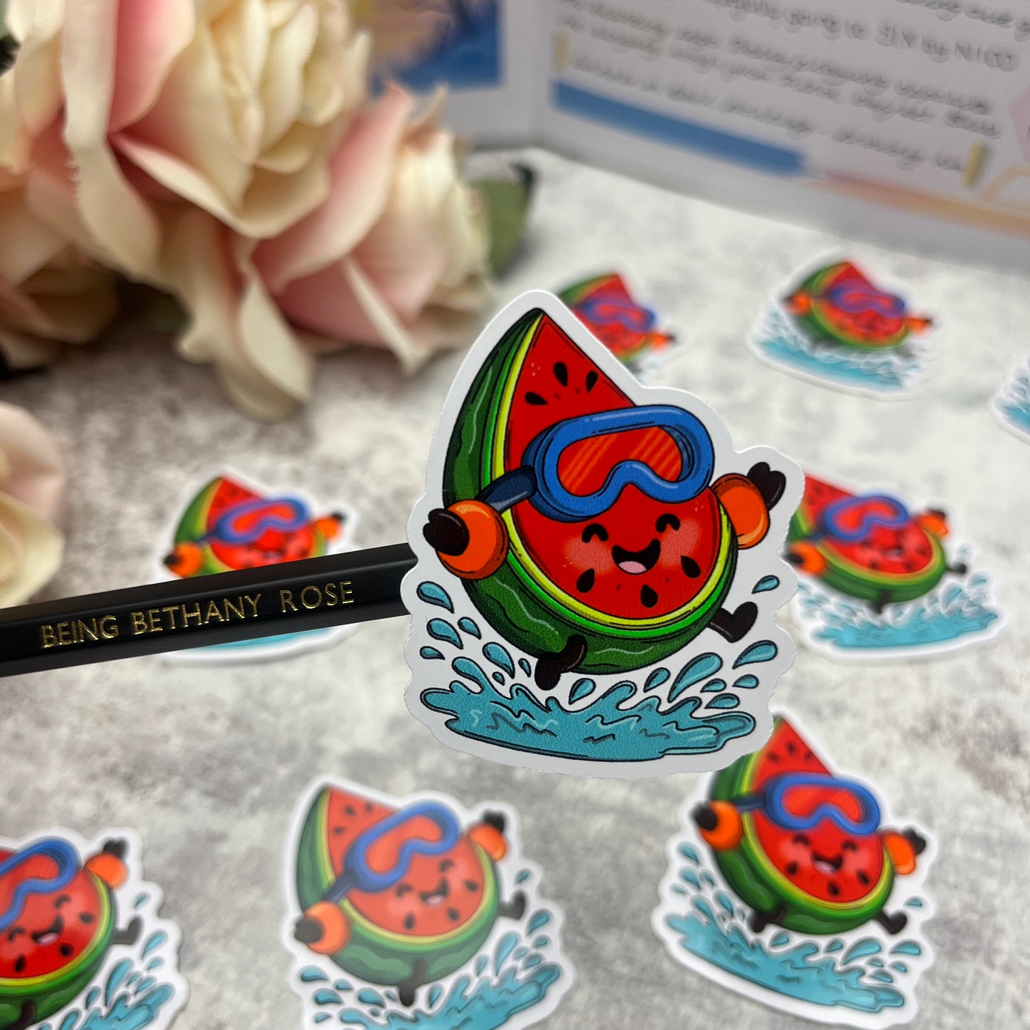 Watermelon splash - vinyl sticker (LLU009)