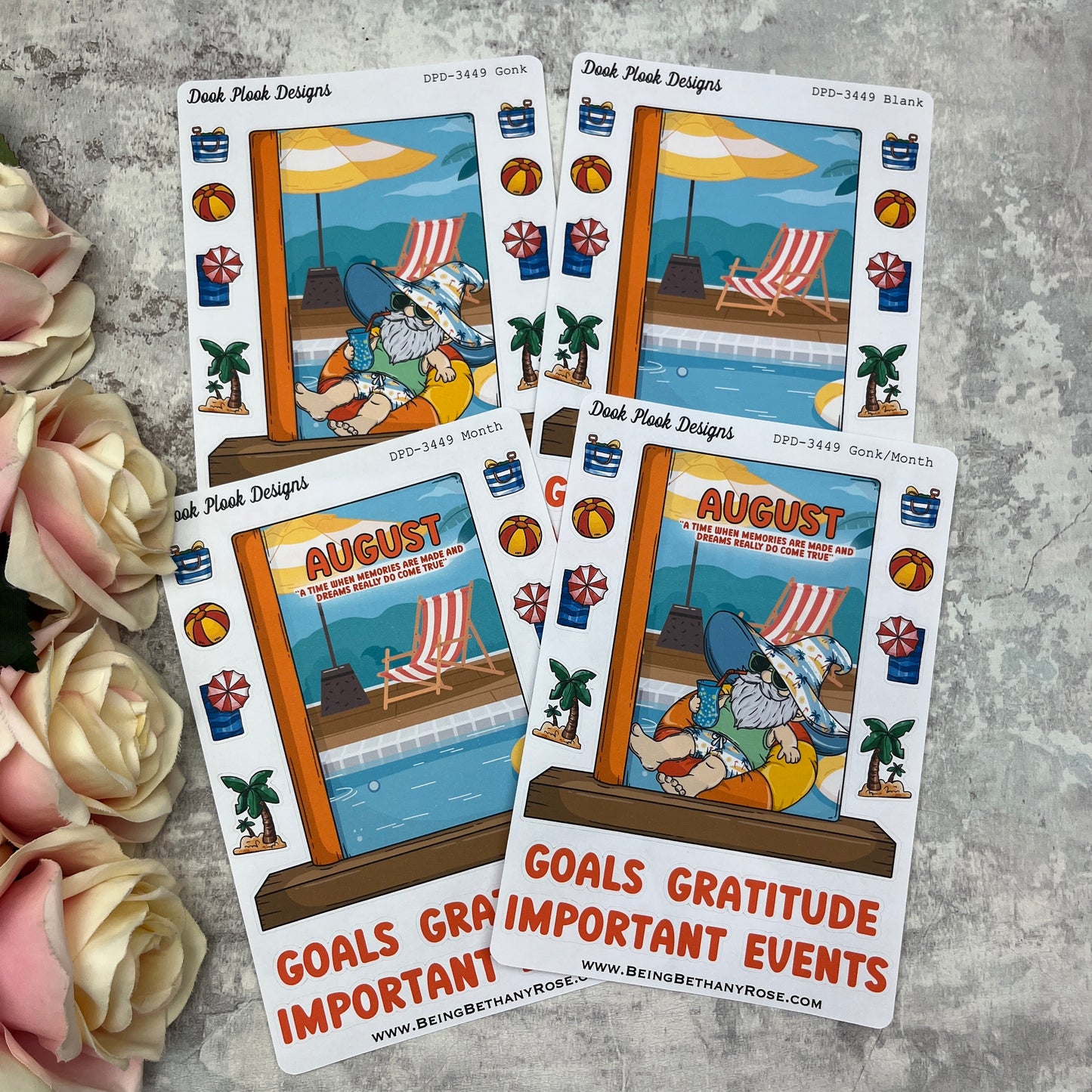 Large Bookshelf - August Cover page 'Brittany Beach' Sticker (DPD3448)