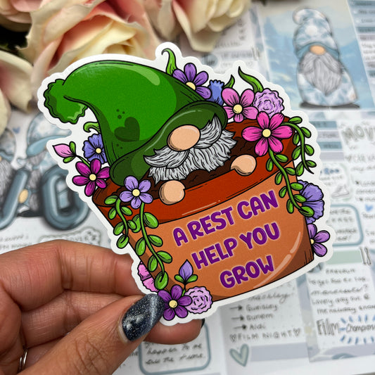 A rest can help you grow  - vinyl sticker (0119)