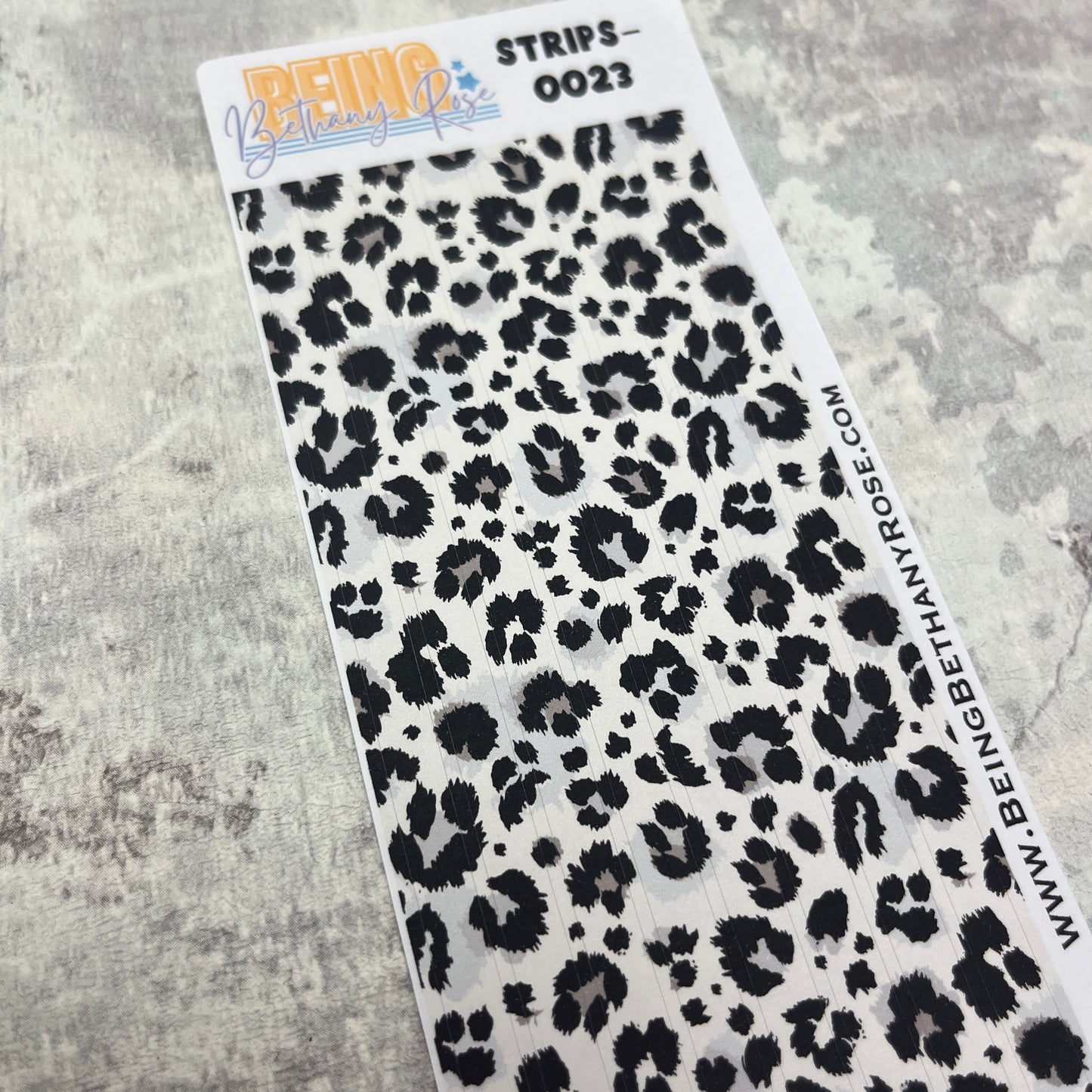 Wendy Mono Leopard Print - thin washi style strip stickers (BBRSTRIPS-0023)