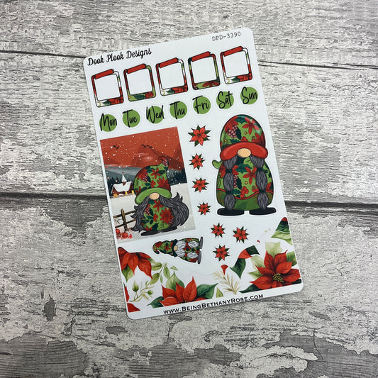 Poinsettia Gonk journalling planner stickers (DPD3390)