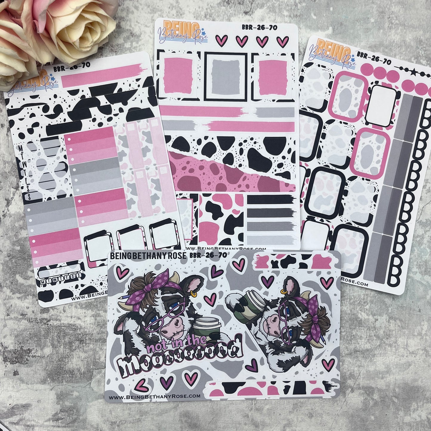 Not in the mood, cow print sticker kit (KIT26070)