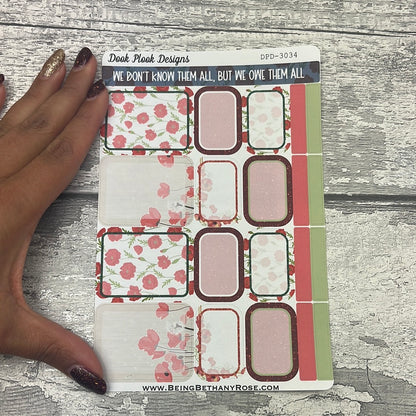 Polly Poppy Gonk boxes journalling planner stickers  (DPD3034)