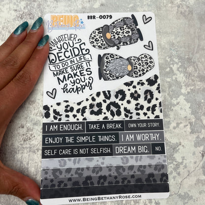 Wendy Mono Leopard Print Gonk journalling planner stickers (BBR-0079)