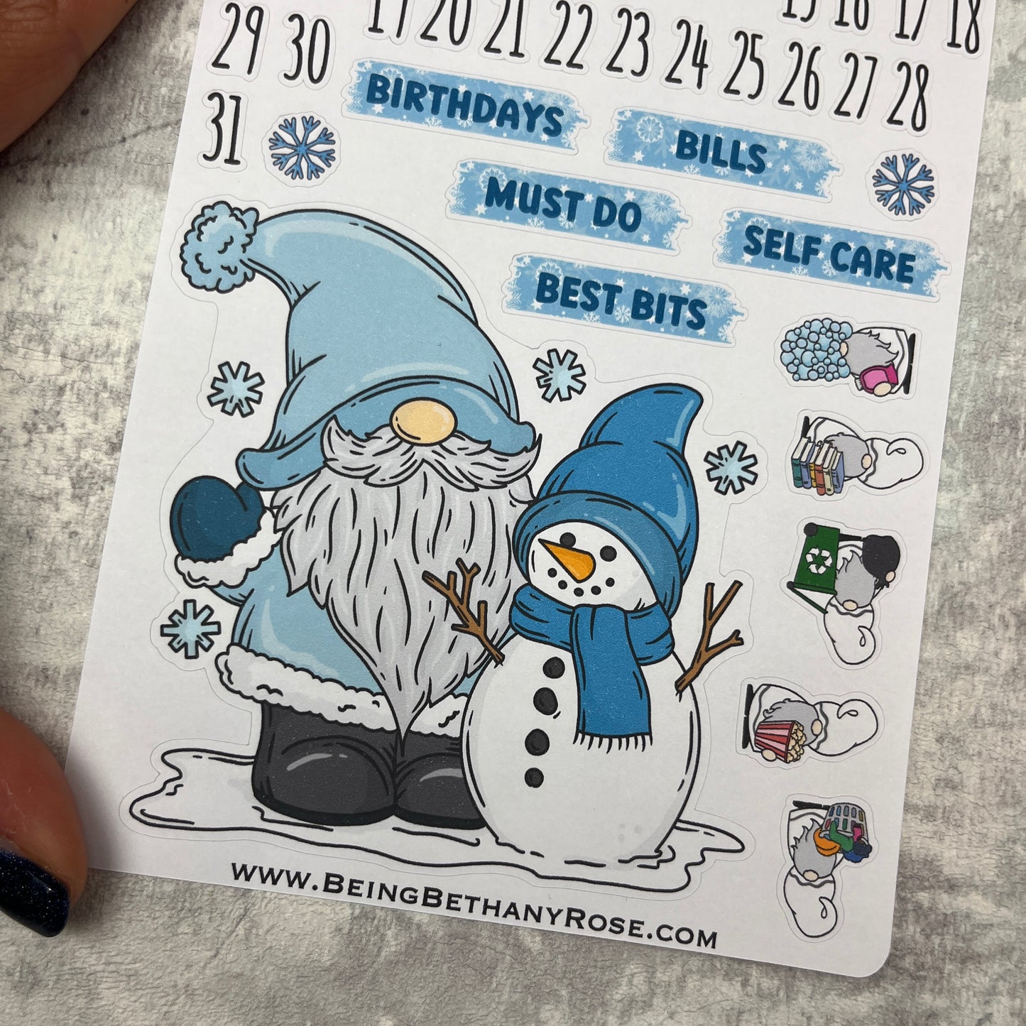 January - Sadie - Snowman - Month journal planner stickers (DPD3409)