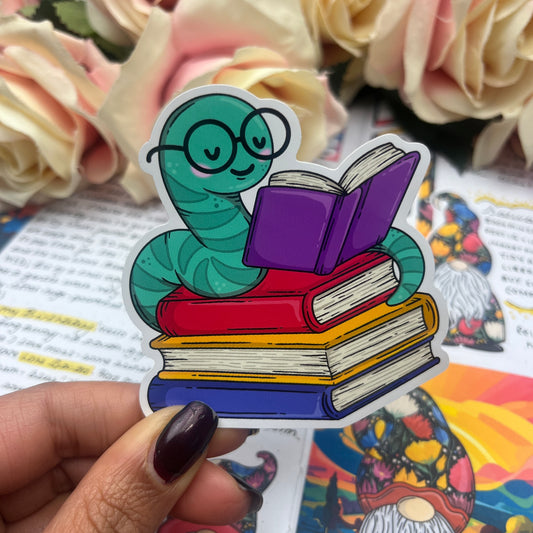(0151) Bookworm - vinyl sticker