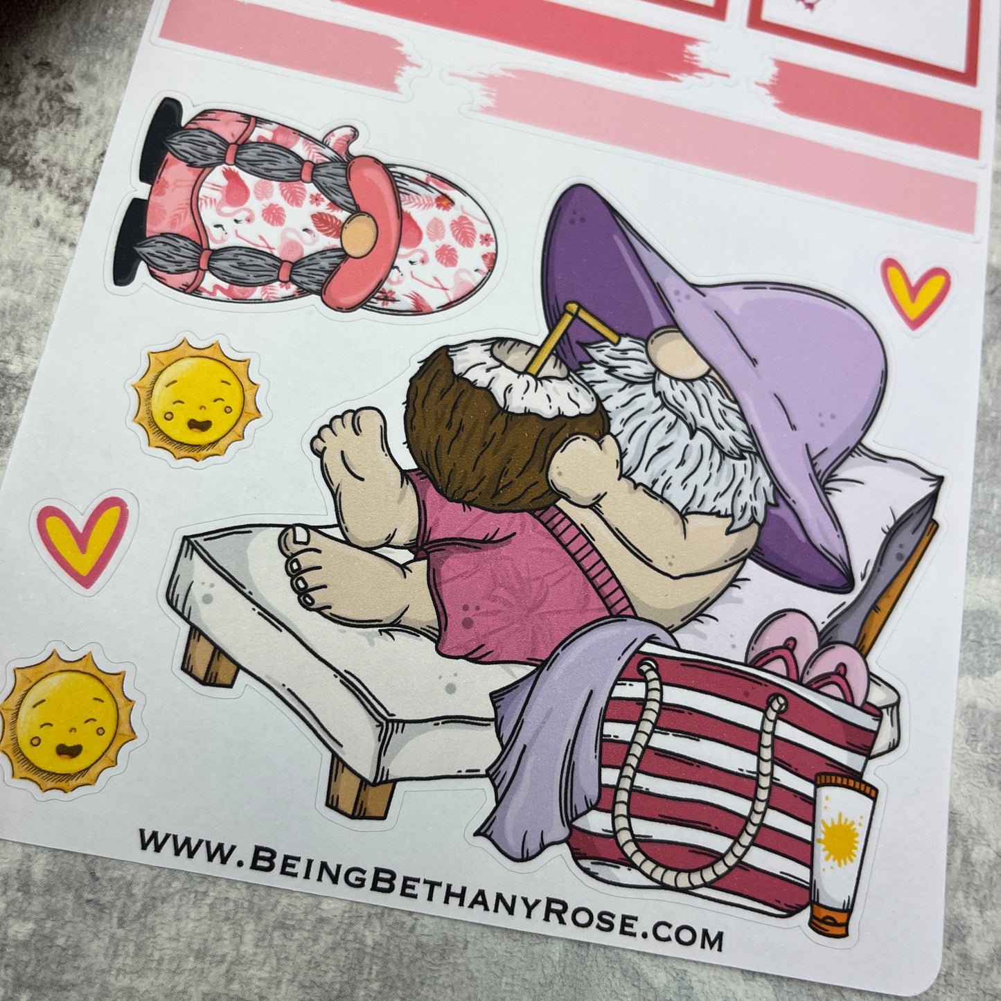 Frankie Flamingo Gonk journalling planner stickers (BBR-0082)