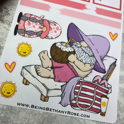 Frankie Flamingo Gonk journalling planner stickers (BBR-0082)