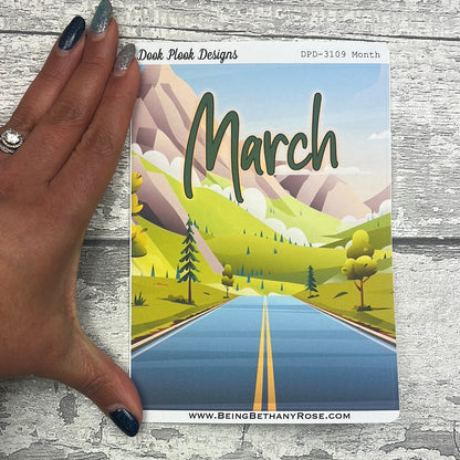 Large Cover Page ' March ' Sticker St Patricks Day (DPD3109)