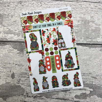 Poinsettia Gonk functional stickers  (DPD3386)