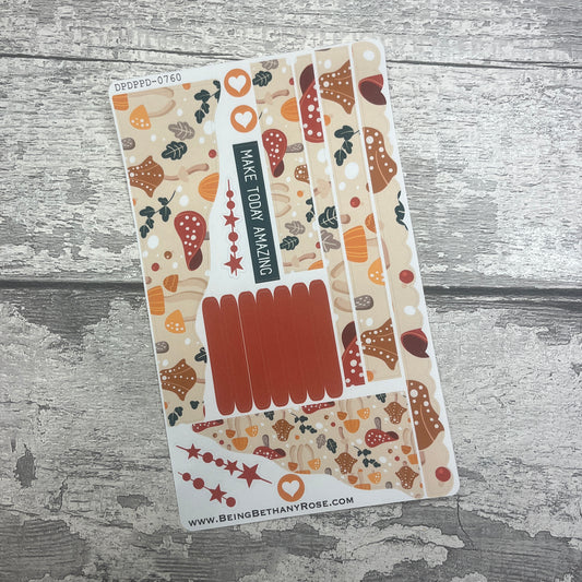 (0760) Passion Planner Daily Wave stickers - Mushroom