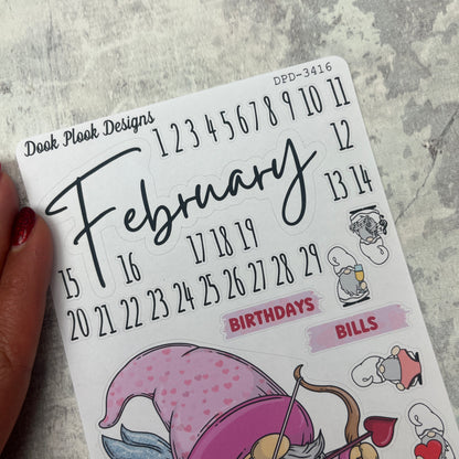 February - Joy Valentines - Month journal planner stickers (DPD3416)