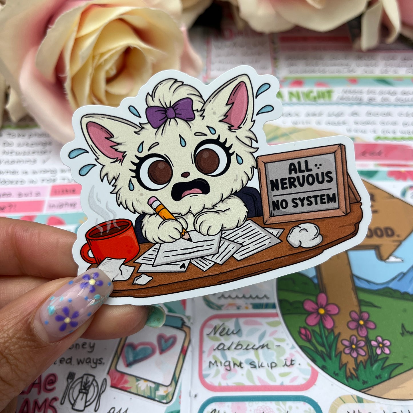 (167) All Nervous, no system - vinyl sticker