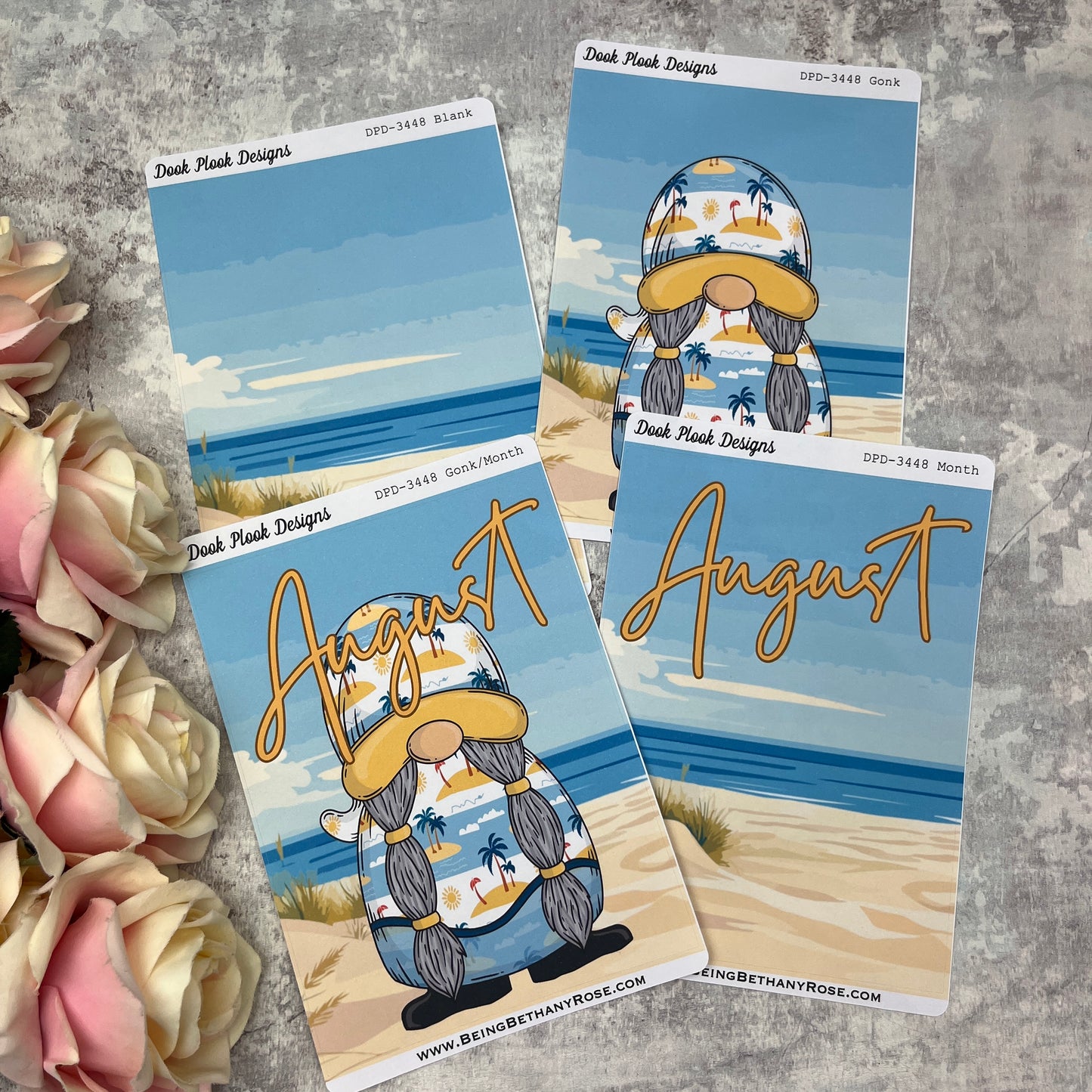 Large Cover Page ' August 2.0' Brittany Beach Sticker (DPD3448)