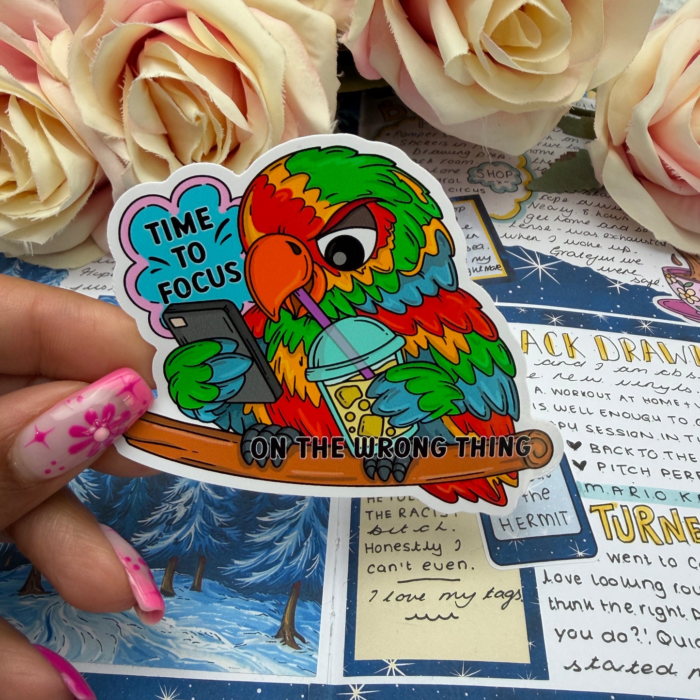 (170) Time to focus on the wrong thing  - vinyl sticker
