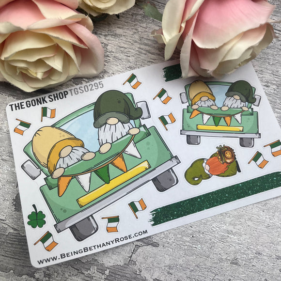 Cara - Green Truck - St Patricks Day Gonk Stickers (TGS0295)