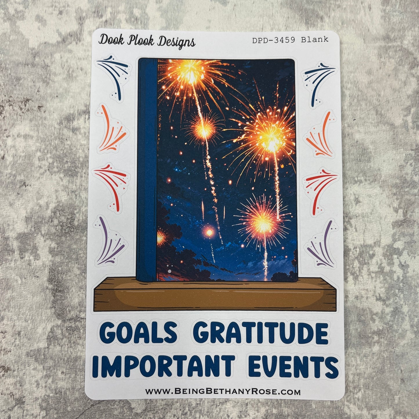 Large Bookshelf - November Cover page 'Bonfire Night fireworks' Sticker (DPD3459)