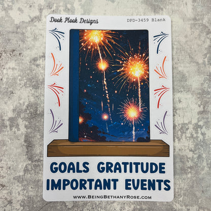 Large Bookshelf - November Cover page 'Bonfire Night fireworks' Sticker (DPD3459)