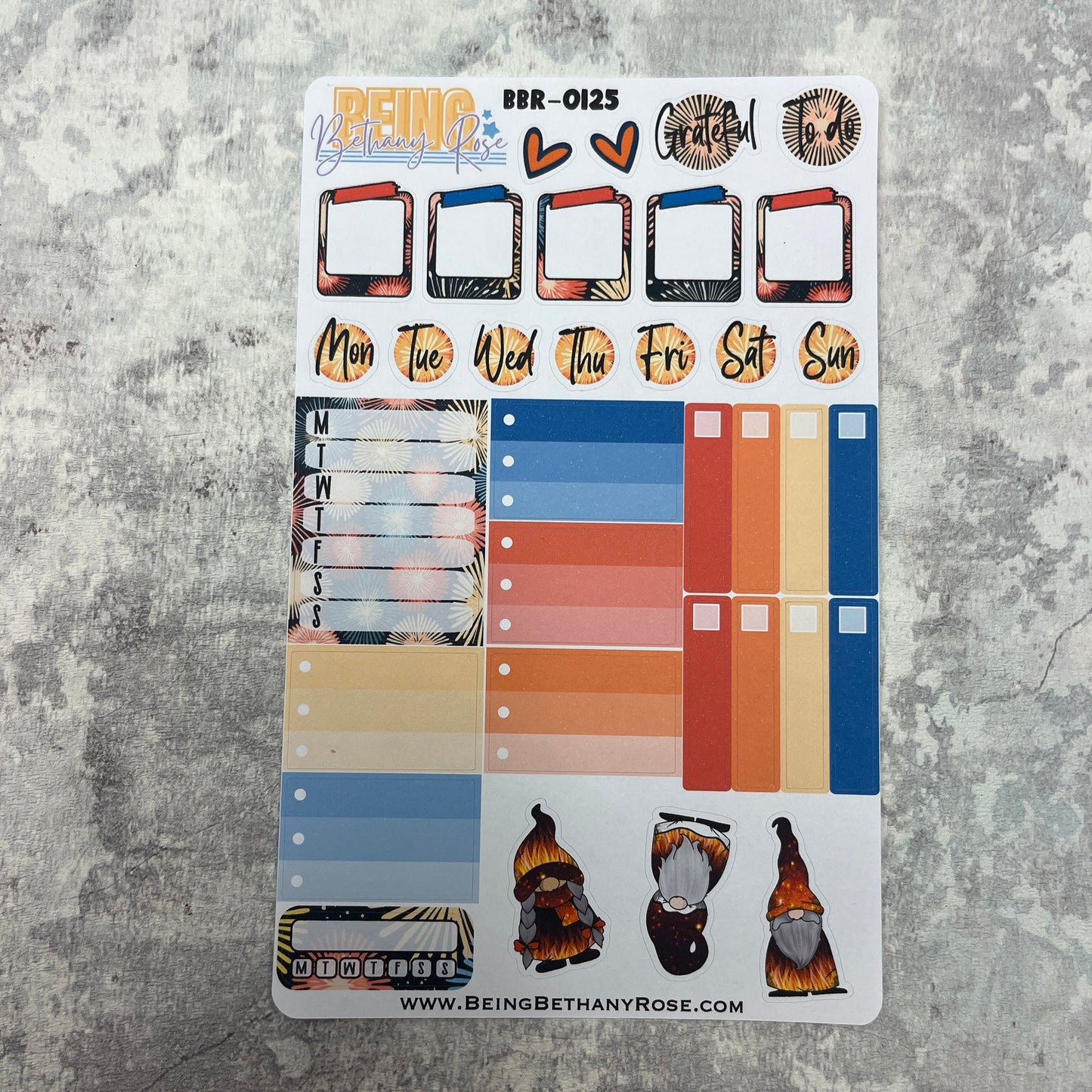 Bonfire Night fireworks functional planner stickers (BBR-00125)