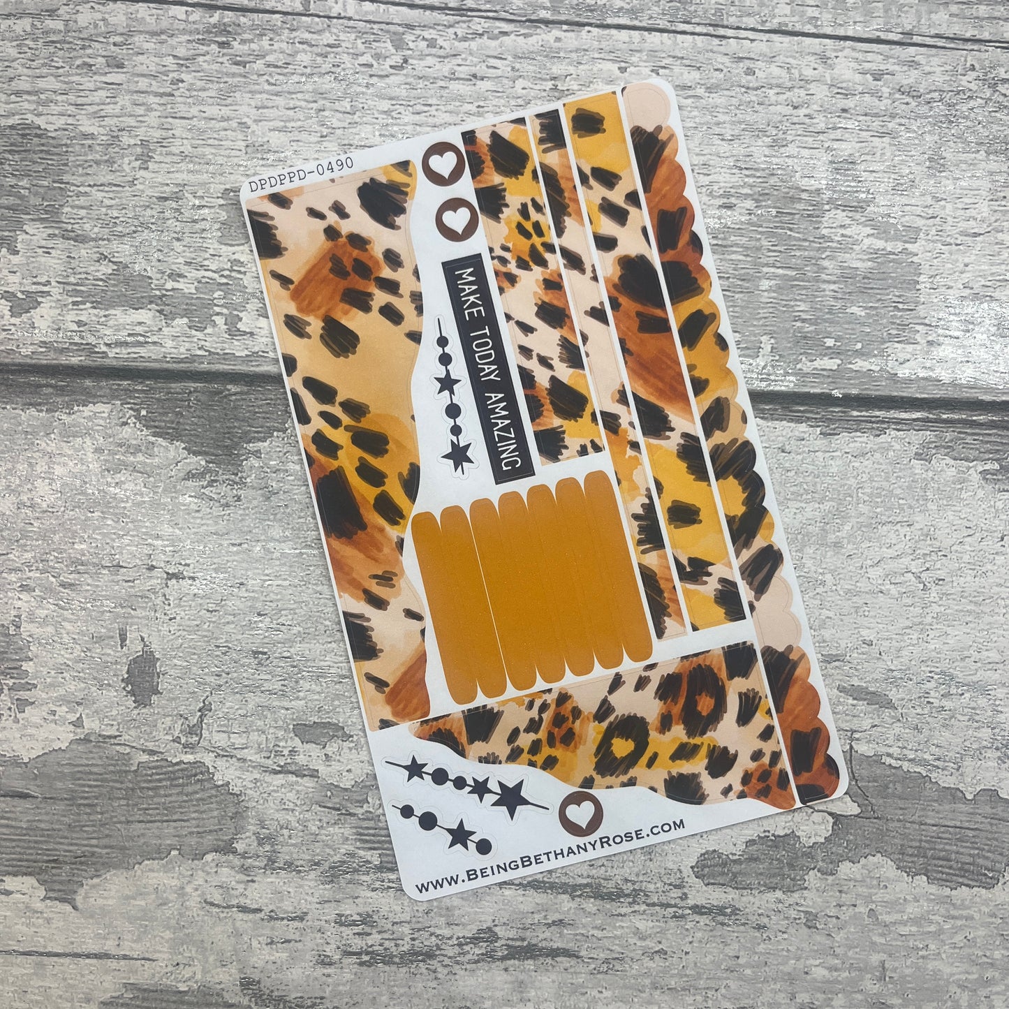 (0762) Passion Planner Daily Wave stickers - Anya Leopard