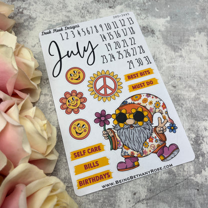 July - Bodhi Flower Power - Month journal planner stickers (DPD3445)