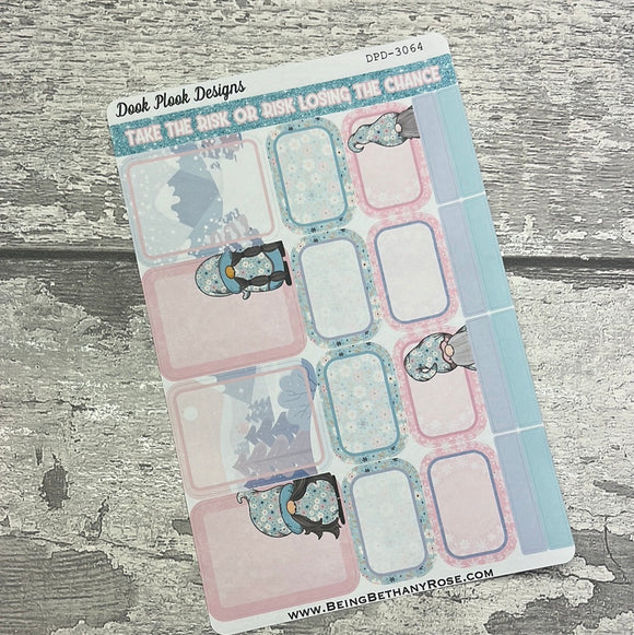 Blair - Pink winter boxes planner stickers (DPD3064)
