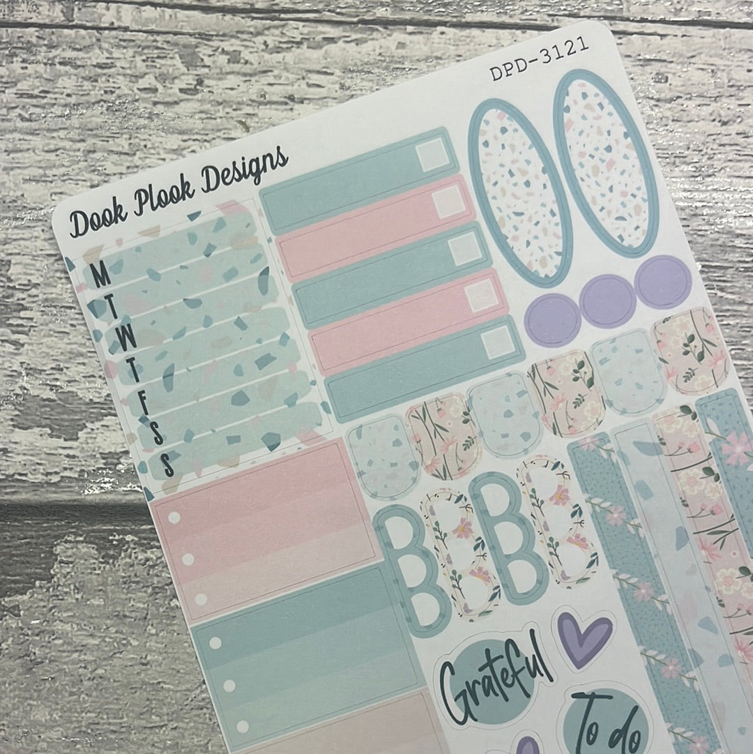 Nancy - Pastel Flowers functional planner stickers (DPD3121)