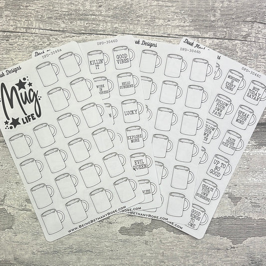 Mug Tracker stickers  (DPD3046abcd)