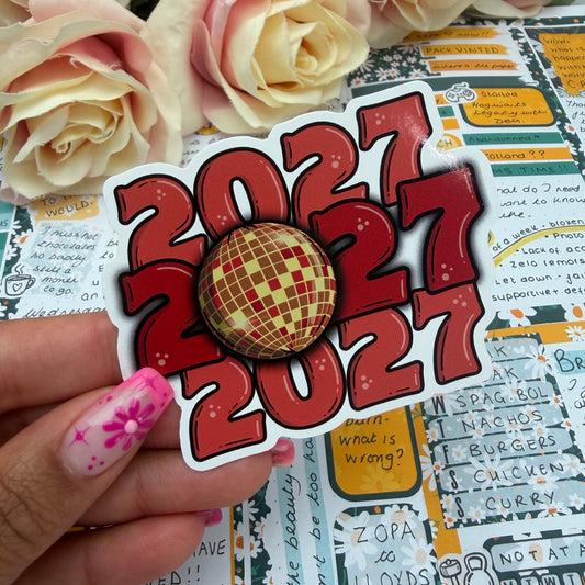(169) 2027 Disco New Year  - vinyl sticker ROSE