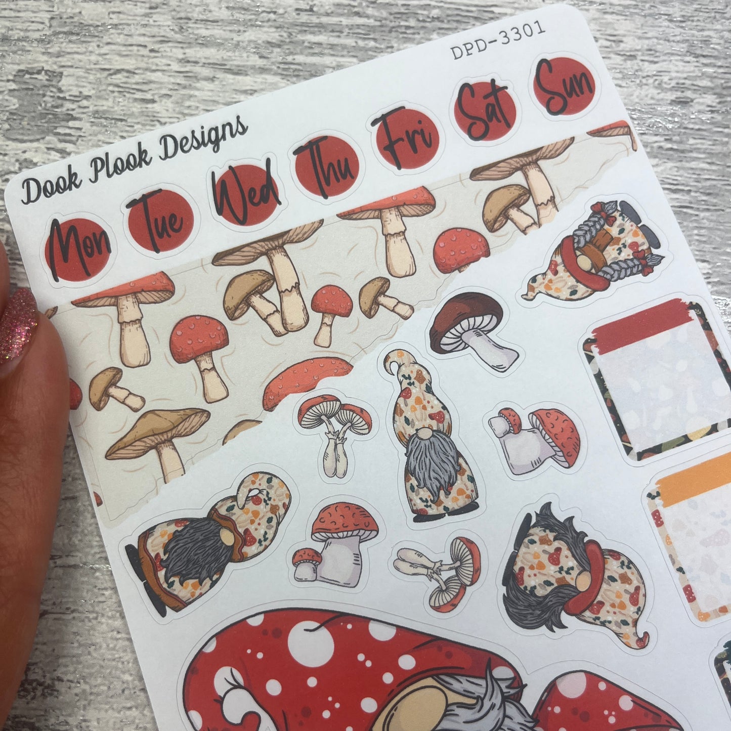 Michone Mushroom Gonk journalling planner stickers (DPD3301)