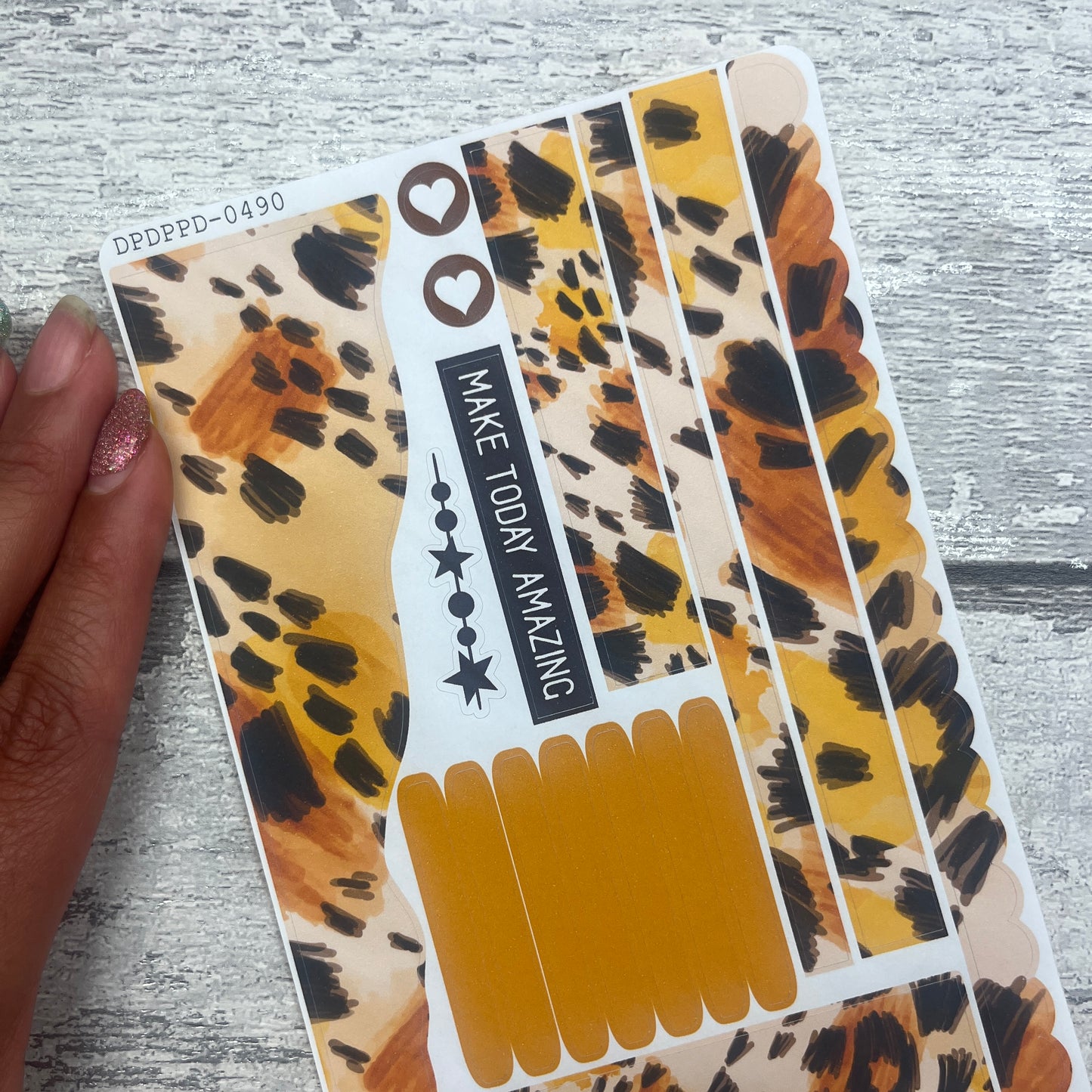 (0762) Passion Planner Daily Wave stickers - Anya Leopard