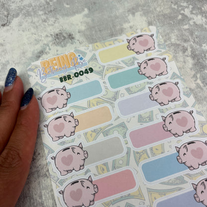 Blank Money Saving Tracker Stickers  (BBR-0049)