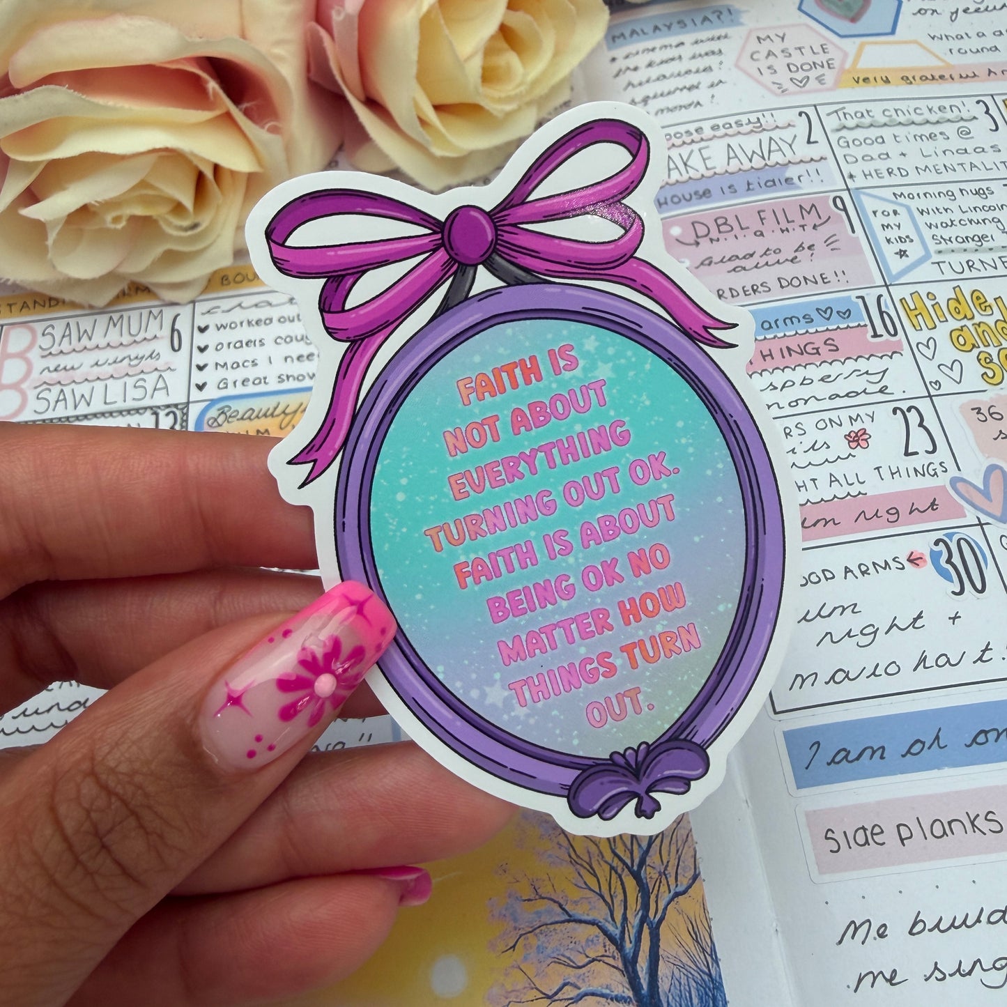 (170) Faith is not about … frame quote  - vinyl sticker
