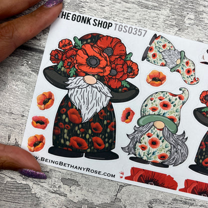 Poppy Hat Gonk Stickers (TGS0357)